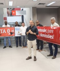 Imagem sobre Sindicato realiza protesto por segurança no Santander